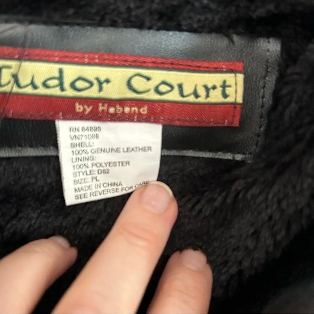 Black Patchwork Leather Jacket - Large Petite - Picture 3 of 5